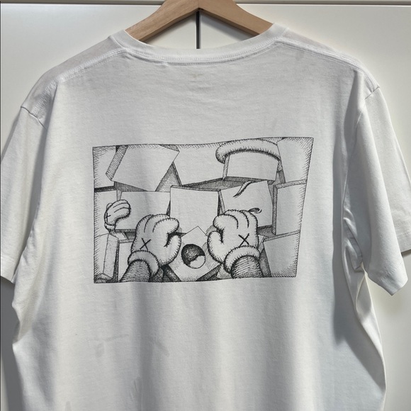 KAWS x Uniqlo White Graphic Pocket Tee - Picture 3 of 6